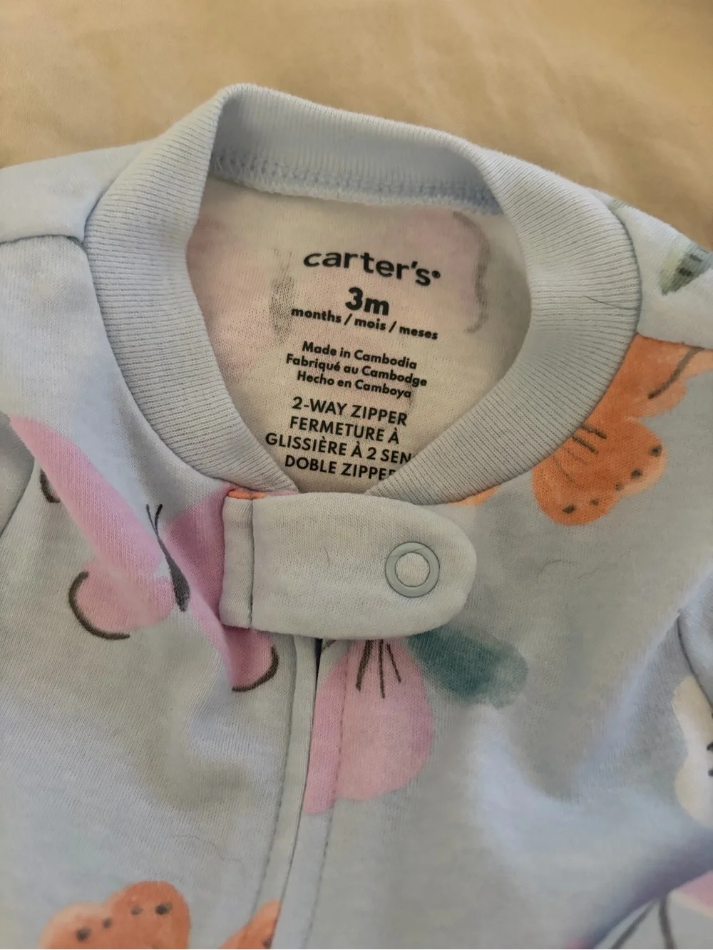 NWT Carter’s Blue Butterfly Print Footed One-Piece